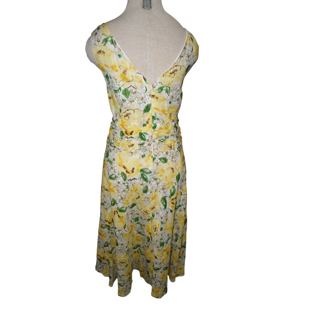 Robbie Bee Yellow Floral Cotton Midi Dress Cottagecore Garden Party 20W - Picture 5 of 7